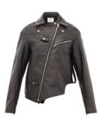 Matchesfashion.com Vetements - Asymmetric Leather Biker Jacket - Womens - Black