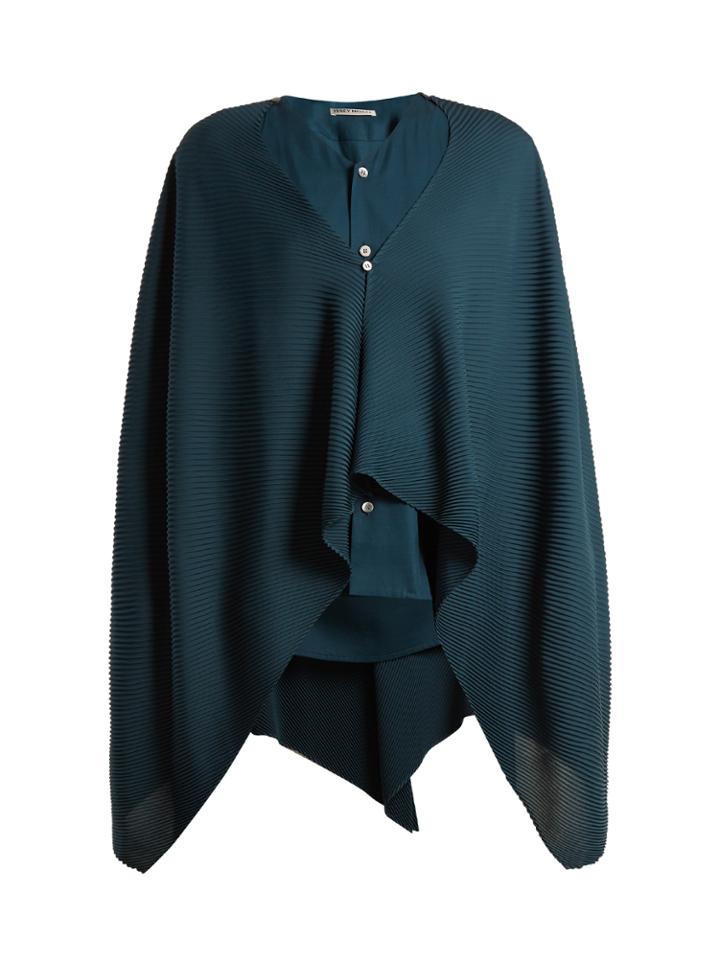 Issey Miyake Pleated Overlay Cotton Shirt