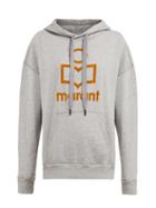 Matchesfashion.com Isabel Marant Toile - Mansel Flocked Logo Cotton Blend Sweatshirt - Womens - Grey