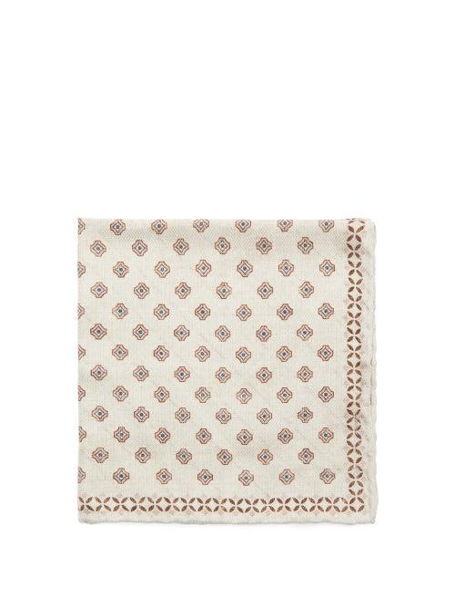 Brunello Cucinelli - Geometric-jacquard Silk Pocket Square - Mens - Multi