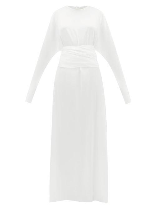Matchesfashion.com Albus Lumen - Aziza Waist-tie Silk-charmeuse Gown - Womens - White