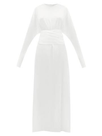 Matchesfashion.com Albus Lumen - Aziza Waist-tie Silk-charmeuse Gown - Womens - White