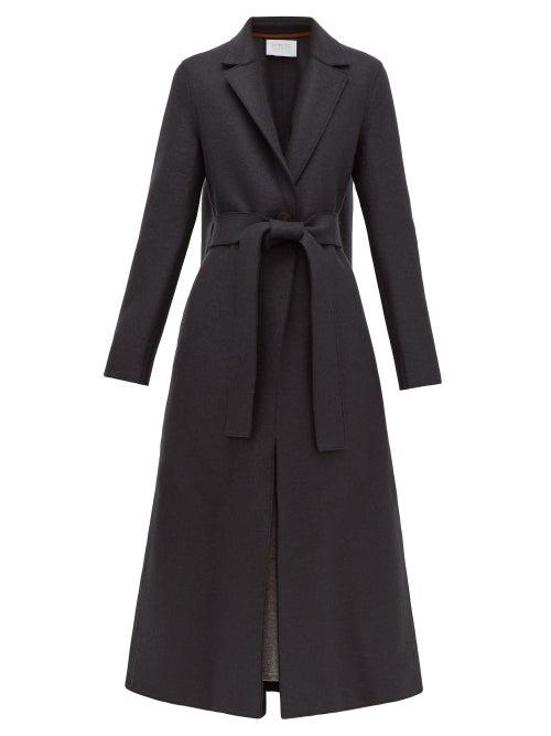 Matchesfashion.com Harris Wharf London - Single Breasted Belted Wool Coat - Womens - Dark Grey
