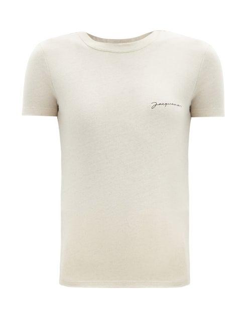 Matchesfashion.com Jacquemus - Logo-embroidered Jersey T-shirt - Womens - Beige