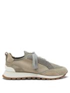 Brunello Cucinelli - Monili-chain Mesh Trainers - Womens - Khaki