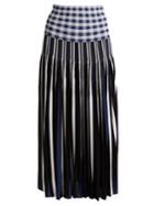 Sonia Rykiel Pleated Knitted Gingham Skirt