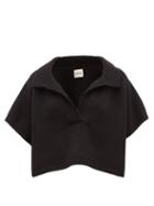 Matchesfashion.com Khaite - Sylvie Open-collar Cashmere Sweater - Womens - Black