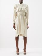 Lemaire - Knotted Silk-blend Midi Dress - Womens - Cream