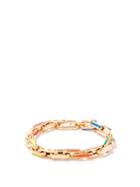 Lauren Rubinski - Enamel & 14kt Gold Link-chain Bracelet - Womens - Yellow Multi