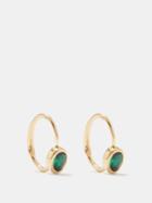 Theodora Warre - Tsavorite & Gold-plated Hoop Earrings - Womens - Green Multi
