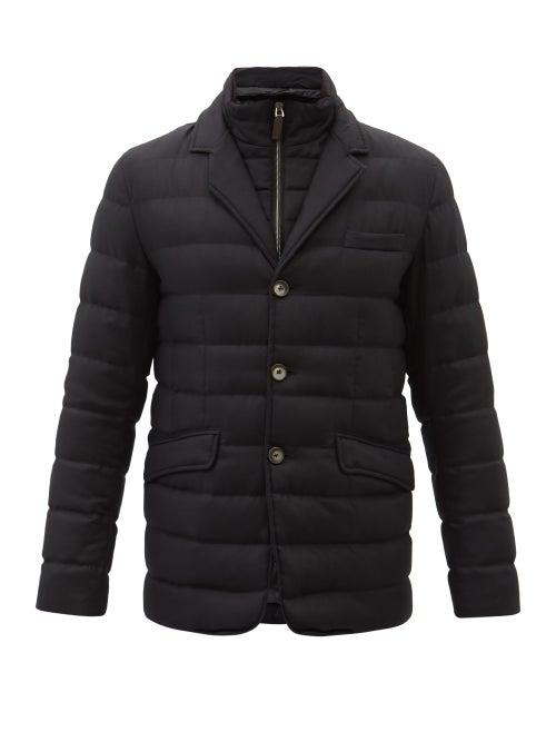Herno - Norfolk Wool-blend Blazer Down Jacket - Mens - Black