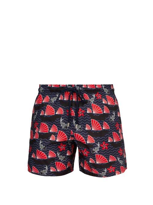 Matchesfashion.com Vilebrequin - Moorea Hong Kong Print Swim Shorts - Mens - Navy Multi