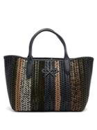 Matchesfashion.com Anya Hindmarch - The Neeson Small Woven-leather Tote Bag - Womens - Blue Multi
