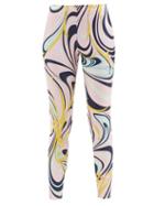 Emilio Pucci - Onde Swirl-print Jersey Leggings - Womens - Pink Multi