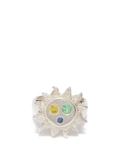 Bleue Burnham - Sunshine Sapphire And Sterling Silver Ring - Mens - Silver