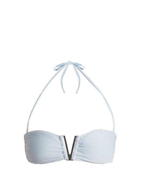 Matchesfashion.com Heidi Klein - Hvar V Bar Bandeau Bikini Top - Womens - Blue