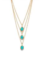 Sylvia Toledano - Oval Turquoise Pendant Necklace - Womens - Blue Gold