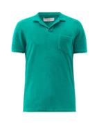 Matchesfashion.com Orlebar Brown - Terry-towelling Cotton Polo Shirt - Mens - Green