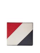 Matchesfashion.com Thom Browne - Intarsia Stripe Leather Bi Fold Wallet - Mens - Dark Blue