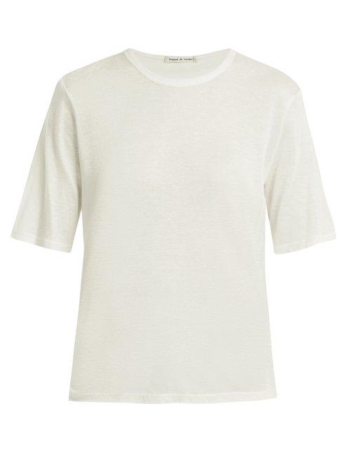 Matchesfashion.com Frances De Lourdes - Martin Round Neck Cashmere And Silk Blend T Shirt - Womens - White