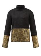 Dolce & Gabbana - Laminated Mohair-blend Roll-neck Sweater - Mens - Black Multi