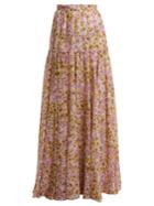 Giambattista Valli Flower Obsession-print Silk Skirt