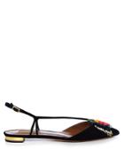 Aquazzura Passion Bead-embellished Suede Flats