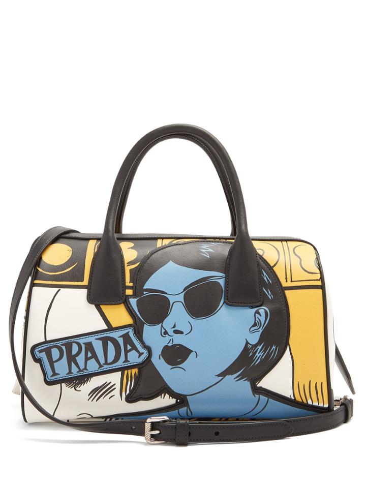 Prada Comic-print Leather Bag