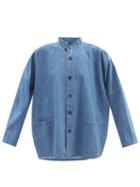 Eskandar - Stand-collar Denim Jacket - Womens - Denim