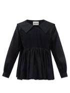 Molly Goddard - Seamus Smocked Cotton-voile Long-sleeved T-shirt - Mens - Black