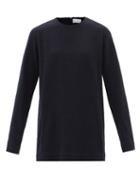 Raey - Wool-blend Boucl Cocoon Tunic - Womens - Dark Navy