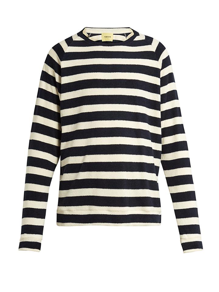 De Bonne Facture Striped Cotton Terry-towelling Sweatshirt