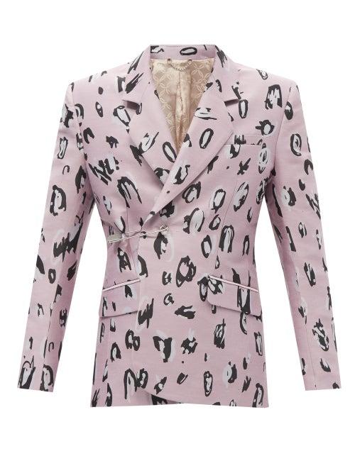 Charles Jeffrey Loverboy - Charles Lynx-jacquard Suit Jacket - Mens - Pink Multi