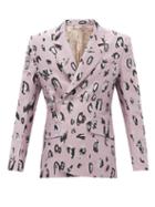 Charles Jeffrey Loverboy - Charles Lynx-jacquard Suit Jacket - Mens - Pink Multi