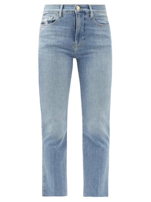 Matchesfashion.com Frame - Le Sylvie High-rise Cropped Jeans - Womens - Light Denim
