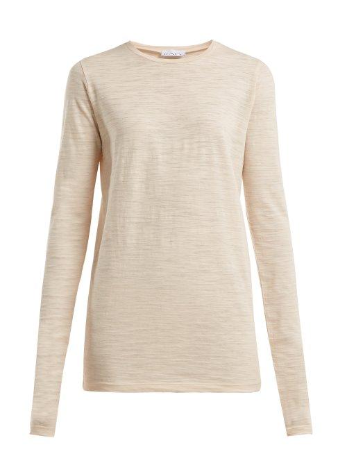 Matchesfashion.com Raey - Slubby Crew Neck Long Sleeve Top - Womens - Nude