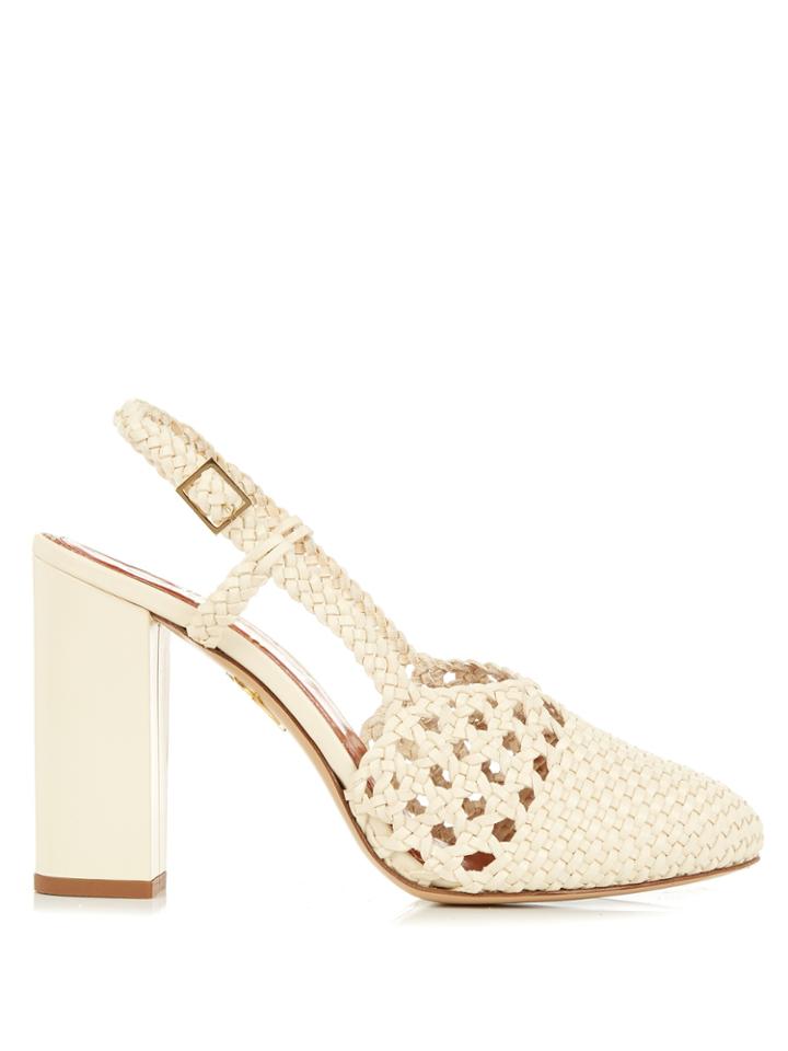 Charlotte Olympia Willa Leather Slingback Heels