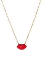 Ladies Fine Jewellery Alison Lou - Lips-charm 14kt Gold Necklace - Womens - Red Multi
