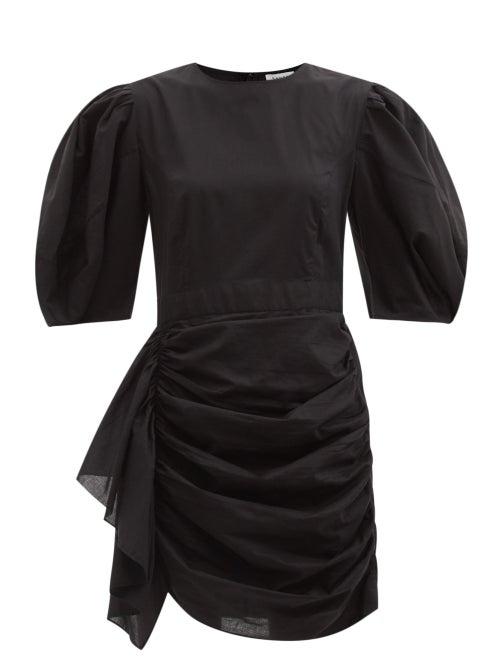 Matchesfashion.com Rhode - Pia Ruffled Cotton-poplin Mini Dress - Womens - Black