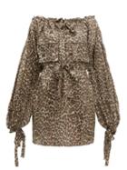 Matchesfashion.com Zimmermann - Suraya Leopard Print Silk Dress - Womens - Leopard
