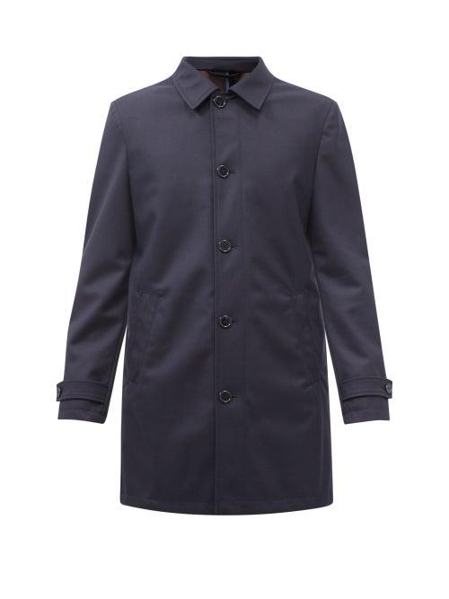 Thom Sweeney - Wool-twill Pea Coat - Mens - Navy
