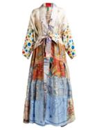 Matchesfashion.com Rianna + Nina - Patchwork Print Silk Kimono - Womens - Multi