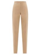 Matchesfashion.com Pallas Paris - Goya Satin Side-stripe Wool-crepe Trousers - Womens - Beige