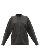 Lemaire - High-neck Cotton-twill Shirt - Womens - Black