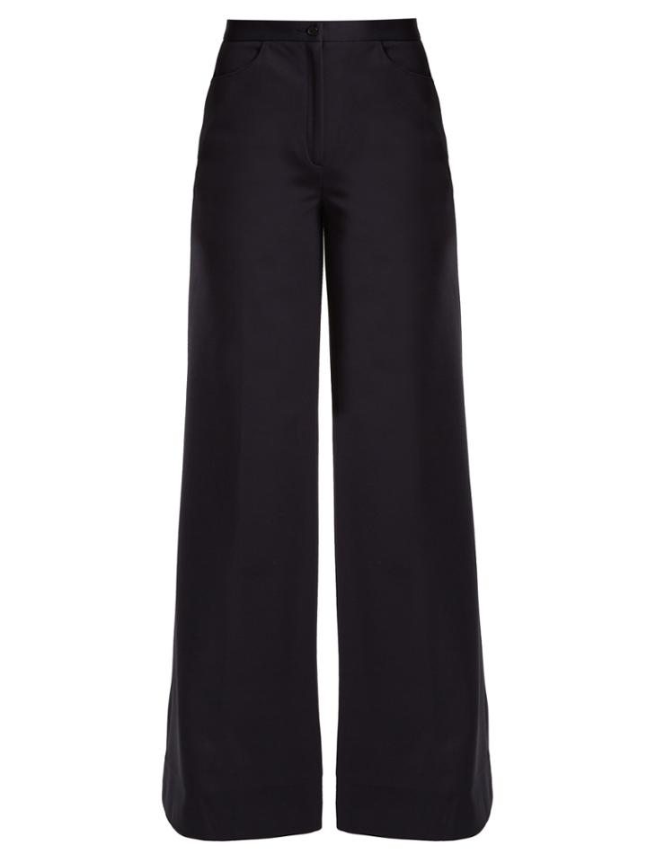 Connolly Wide-leg Wool-blend Jersey Trousers