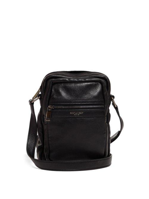 Matchesfashion.com Saint Laurent - Brad Leather Cross Body Bag - Mens - Black