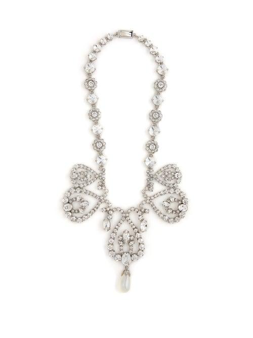 Matchesfashion.com Miu Miu - Crystal And Faux Pearl Necklace - Womens - Crystal