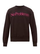 Matchesfashion.com Aries - No Problemo Flocked Cotton Sweatshirt - Mens - Black
