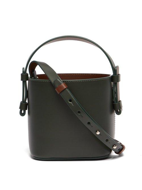 Matchesfashion.com Nico Giani - Adenia Mini Leather Bi Colour Bucket Bag - Womens - Green Multi