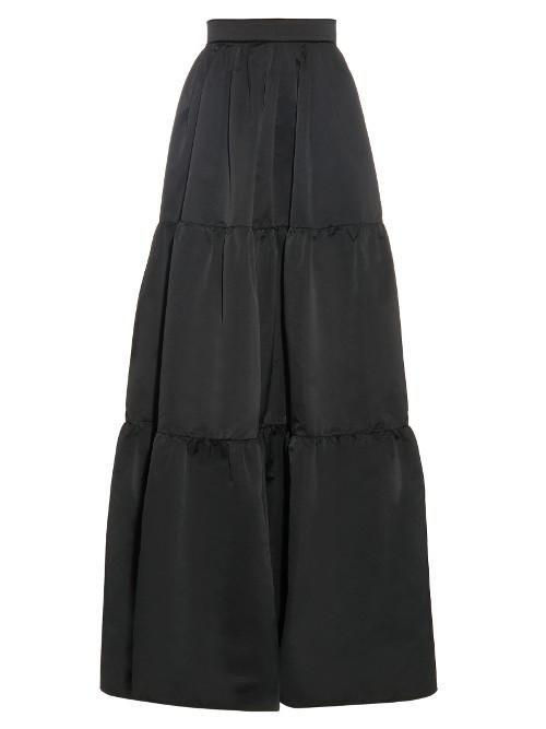 Roksanda Kidron Tiered Taffeta Maxi Skirt